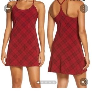 Outdoor Voices Exercise Dress Burgundy Red Plaid Size Small (4-6)